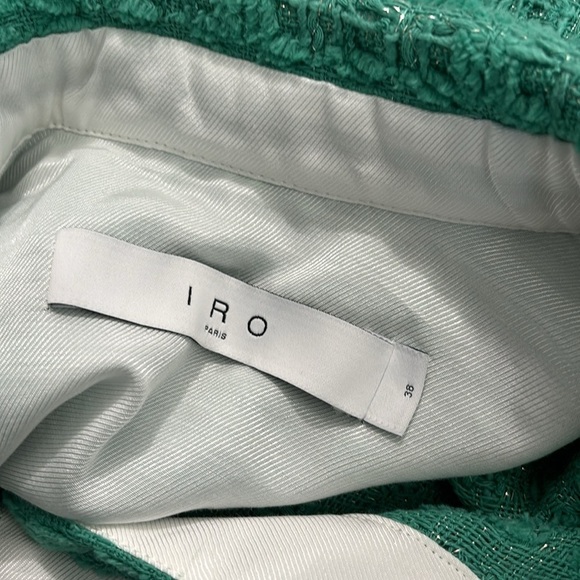 IRO Ezro Tweed Green Jacket Size S - Picture 8 of 10
